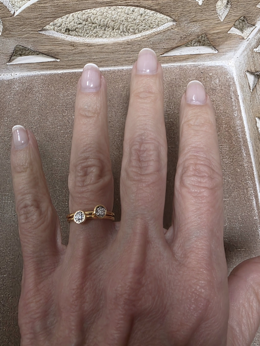 MONICA VINADER Gold Vermeil and Diamond Band Rings - Picture 2 of 9